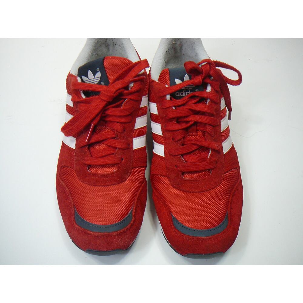 Adidas Red Three Stripes Athletic Shoes Mens 8 1/2